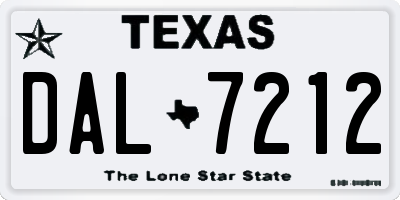 TX license plate DAL7212