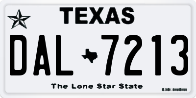 TX license plate DAL7213