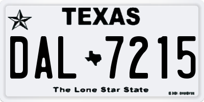 TX license plate DAL7215