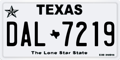 TX license plate DAL7219