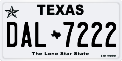 TX license plate DAL7222