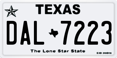 TX license plate DAL7223