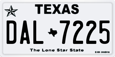 TX license plate DAL7225