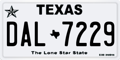 TX license plate DAL7229