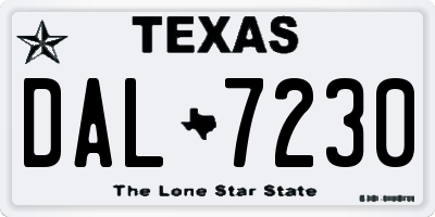 TX license plate DAL7230