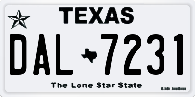 TX license plate DAL7231