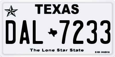 TX license plate DAL7233
