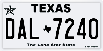 TX license plate DAL7240