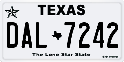 TX license plate DAL7242