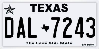TX license plate DAL7243