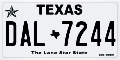 TX license plate DAL7244