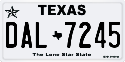 TX license plate DAL7245