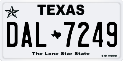 TX license plate DAL7249