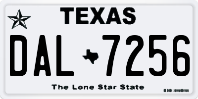 TX license plate DAL7256
