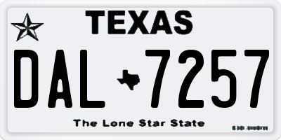 TX license plate DAL7257