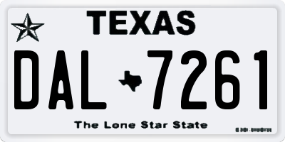 TX license plate DAL7261