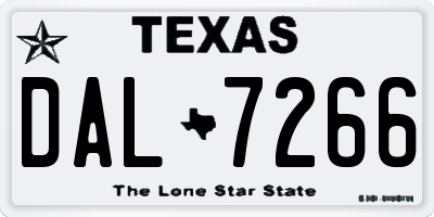 TX license plate DAL7266