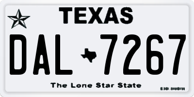 TX license plate DAL7267