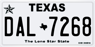 TX license plate DAL7268