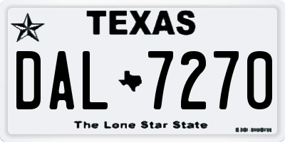 TX license plate DAL7270