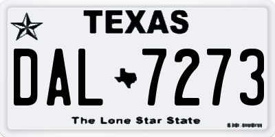 TX license plate DAL7273