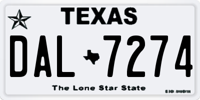 TX license plate DAL7274