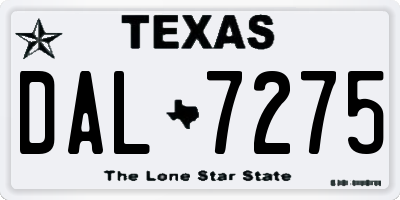 TX license plate DAL7275