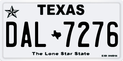 TX license plate DAL7276