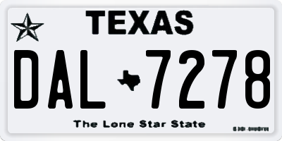 TX license plate DAL7278