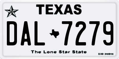TX license plate DAL7279