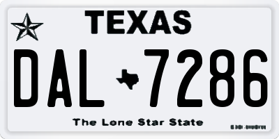 TX license plate DAL7286