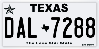 TX license plate DAL7288