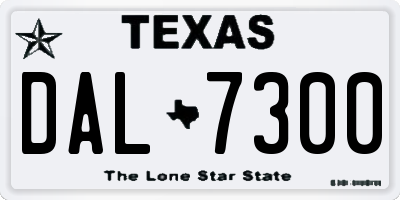 TX license plate DAL7300