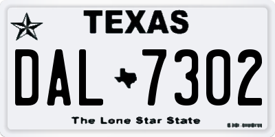 TX license plate DAL7302
