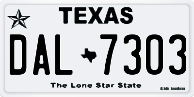TX license plate DAL7303