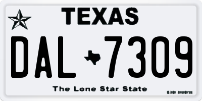 TX license plate DAL7309