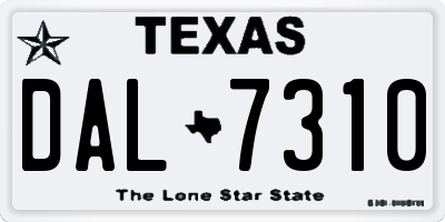 TX license plate DAL7310
