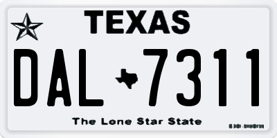TX license plate DAL7311