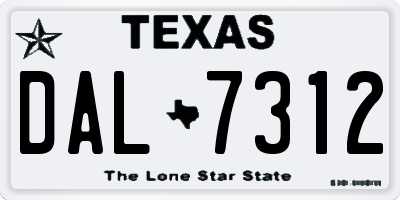 TX license plate DAL7312