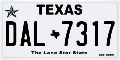 TX license plate DAL7317
