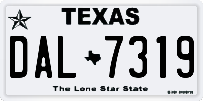TX license plate DAL7319