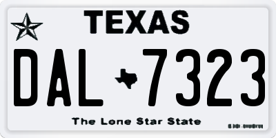 TX license plate DAL7323