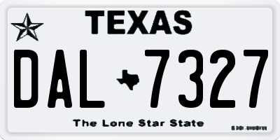 TX license plate DAL7327