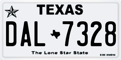 TX license plate DAL7328
