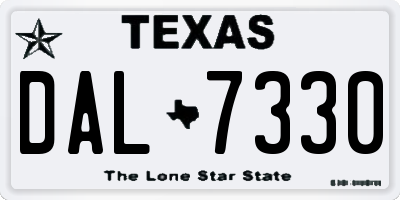 TX license plate DAL7330