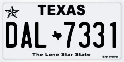 TX license plate DAL7331