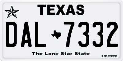 TX license plate DAL7332