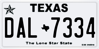 TX license plate DAL7334