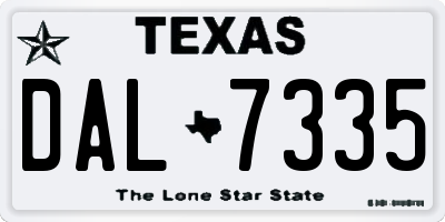 TX license plate DAL7335