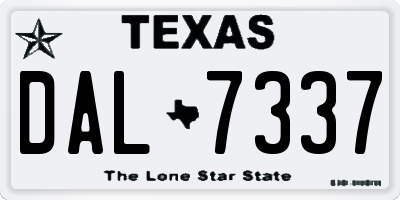 TX license plate DAL7337